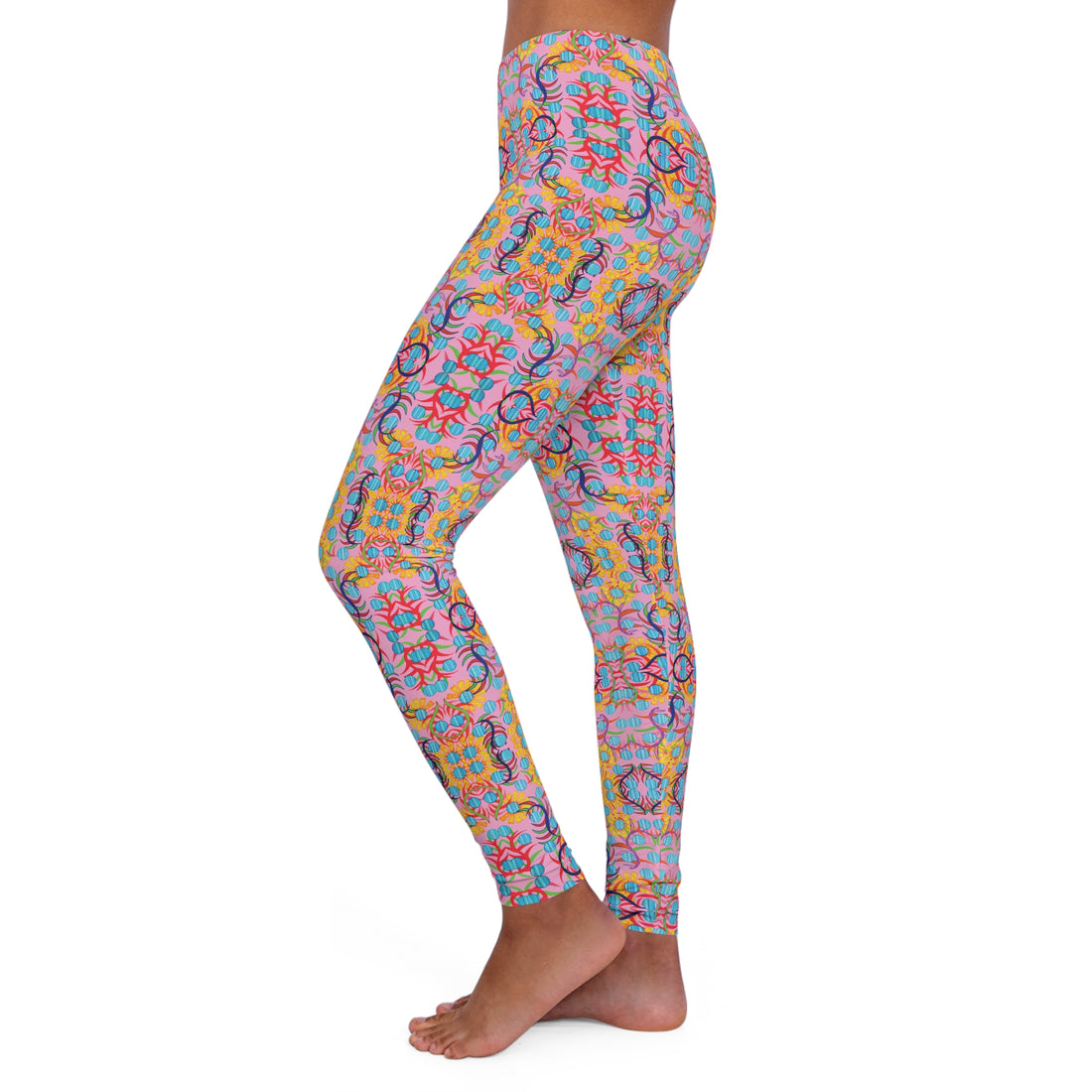 Muted Pink Sunflower Spandex Leggings