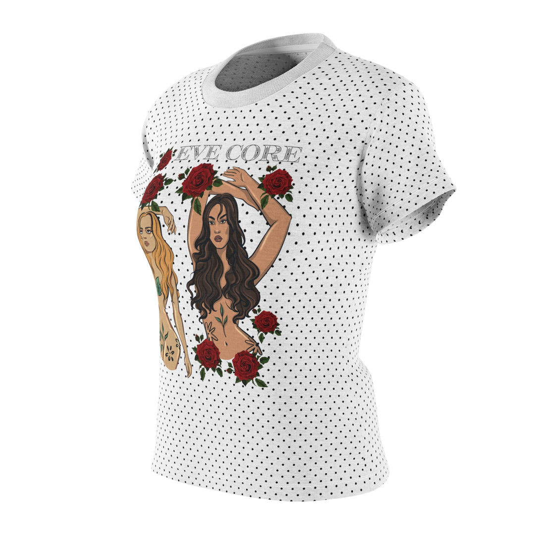 White Eve Core AOP Women's Cap Sleeves T-shirt