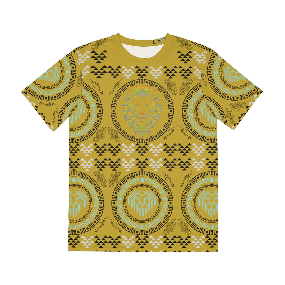 Ochre Geo Lion Head Polyester Tee (AOP)