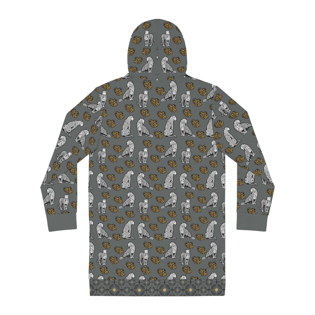 Ash Cheetah Hearts Hoodie Dress (AOP)