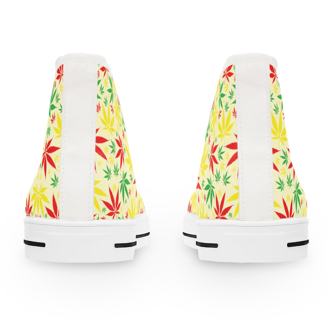 Cream Tropical Rasta Toned Women's High Top Sneakers