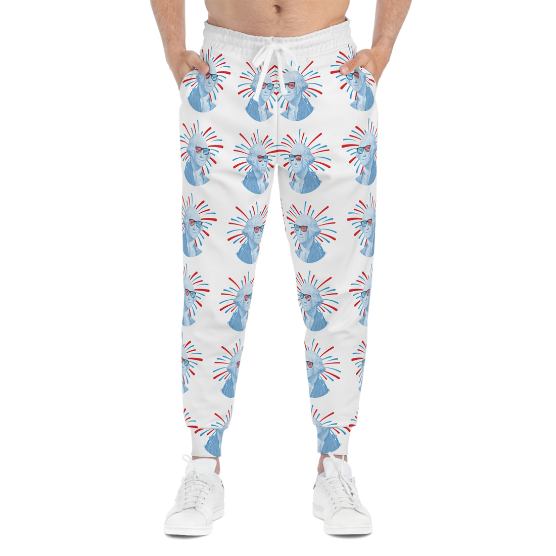 White Unisex Washington AOP Joggers
