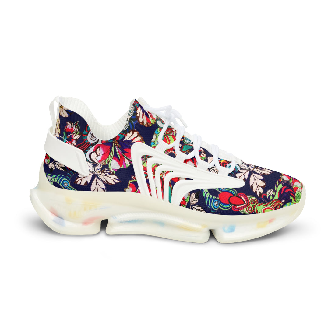 Ink Floral Pop OTT Men's Mesh Knit Sneakers