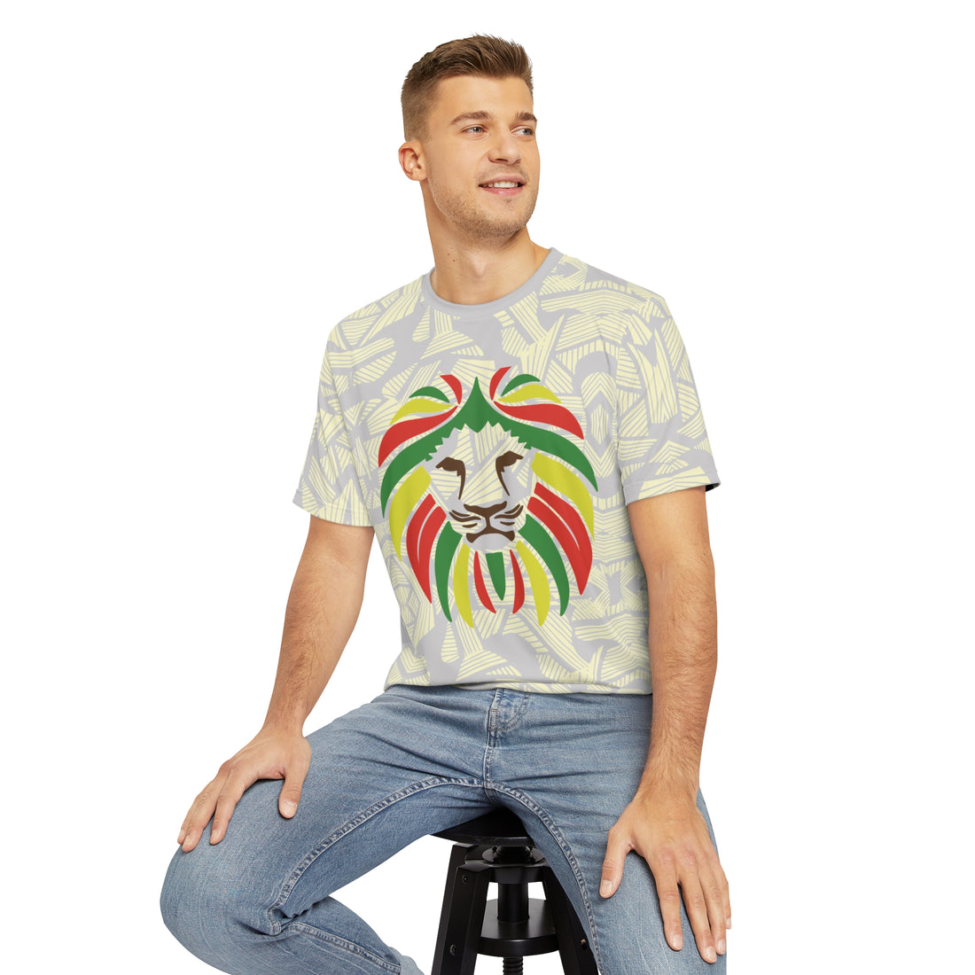 Slate Men's Rasta Lion Portrait Polyester Tee (AOP)