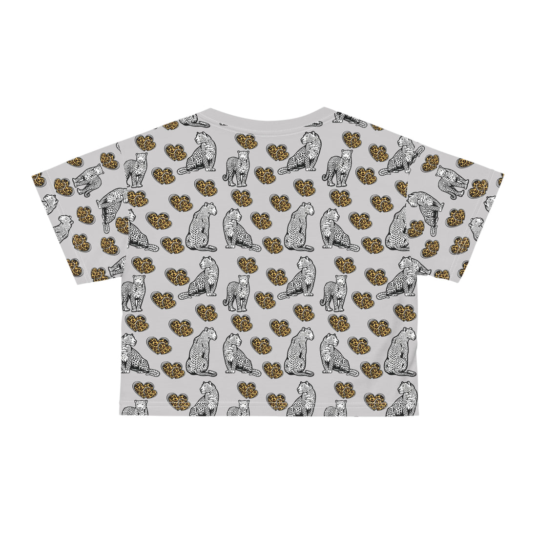 Slate Cheetah Hearts AOP Crop Tee