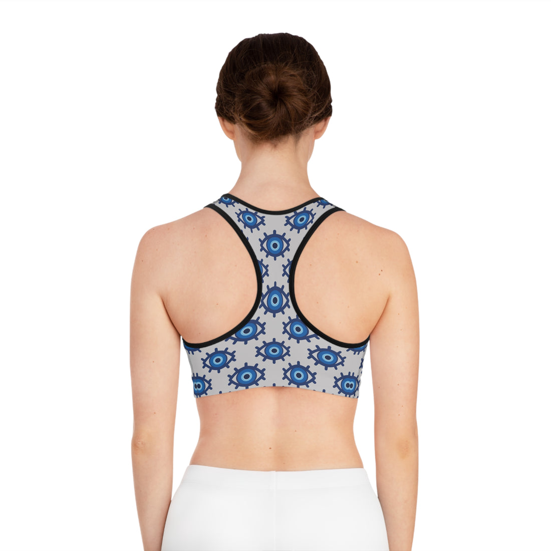 Slate Evil Eye (AOP) Sports Bra