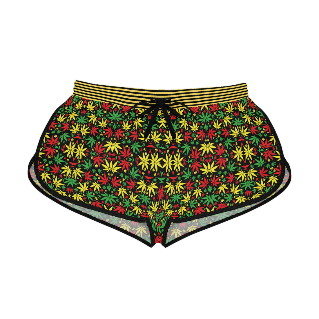 Black Tropical Rasta Toned Relaxed Gym Shorts