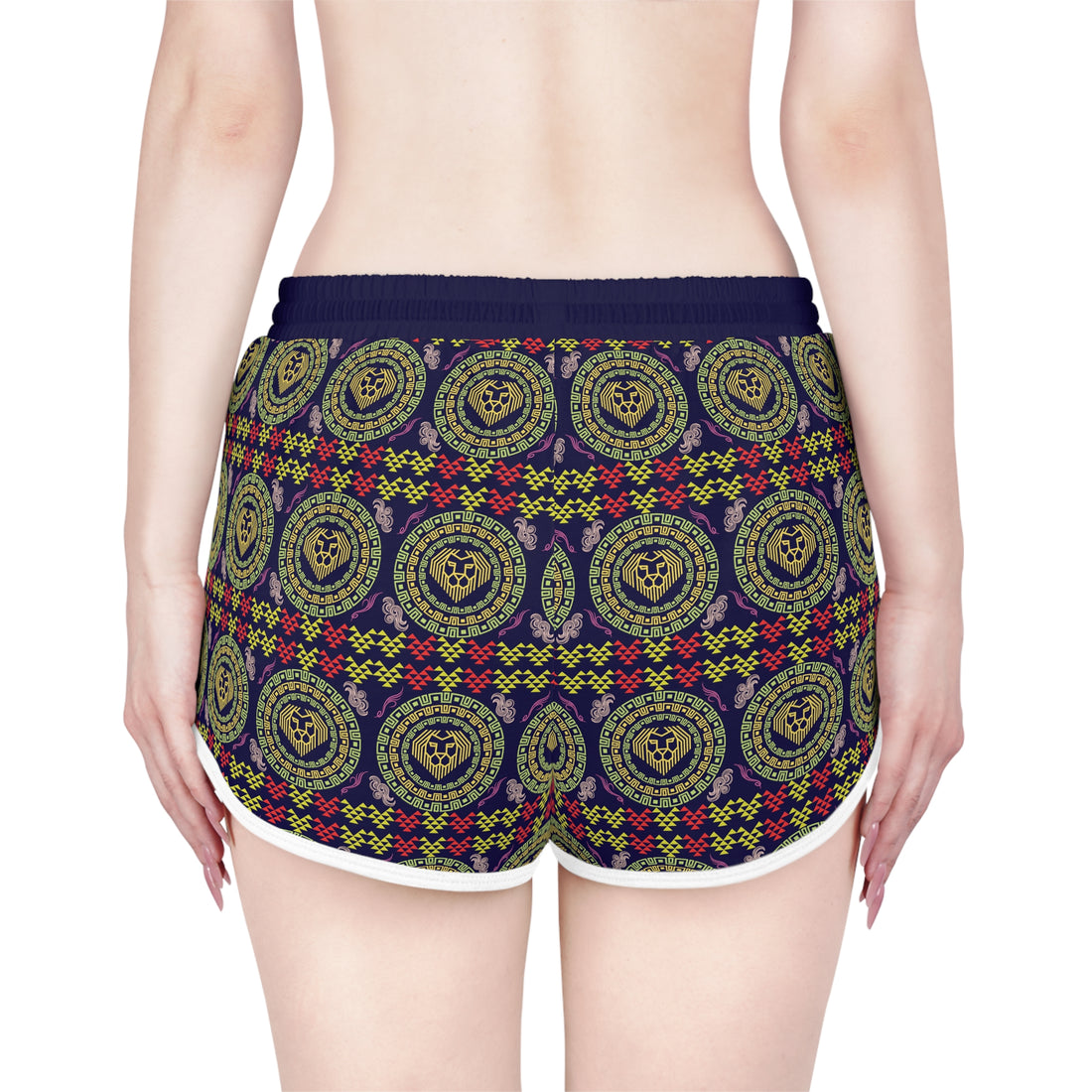 Ink Geo Lion Head Relaxed Gym Shorts
