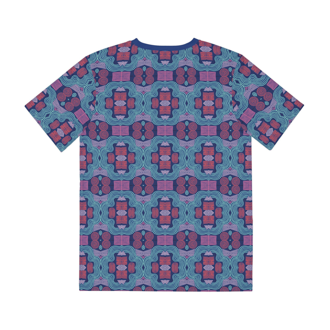Blue Geometric Print Men's Polyester Tee (AOP)