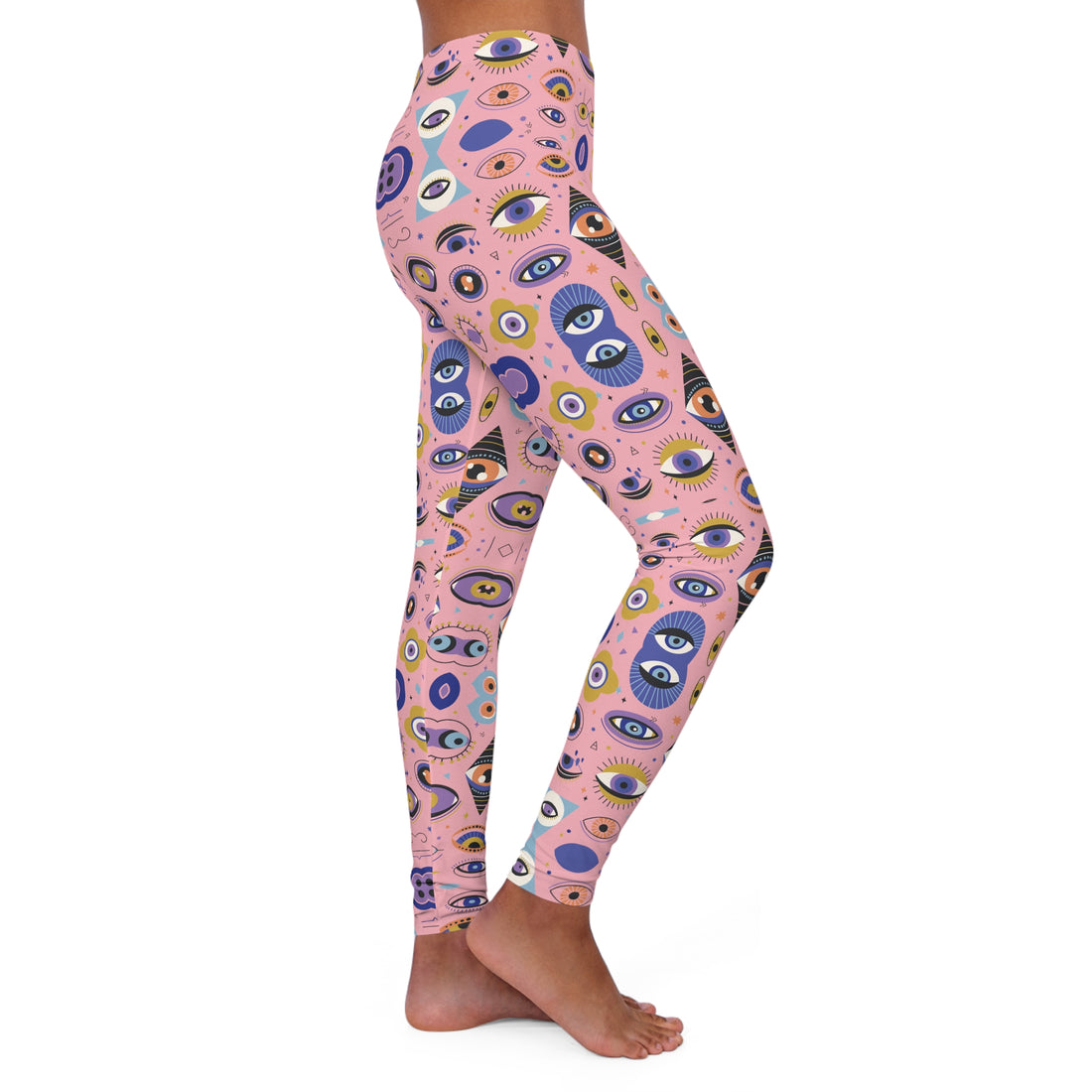 Blush Abstract Evil Eye Spandex Leggings