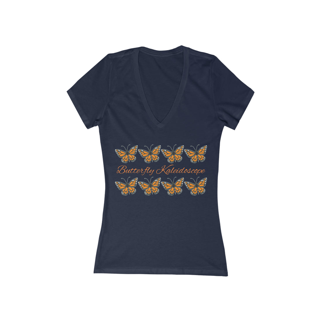 Women's Jersey Butterfly Kaleidoscope V-Neck Tee