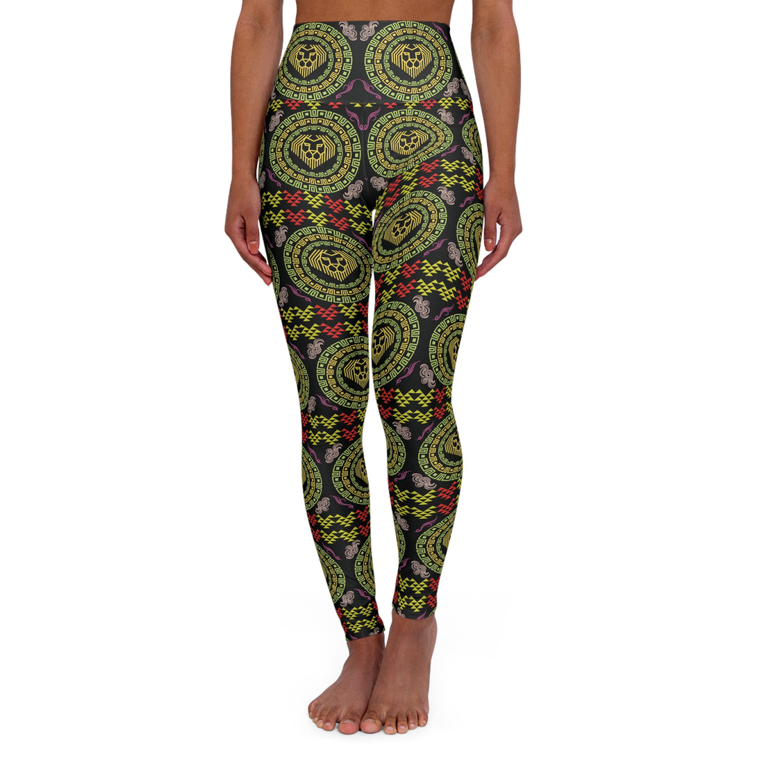 Black Lion Head Yoga Leggings