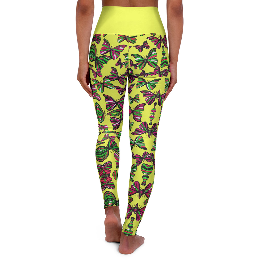Canary Butterfly Kaleidoscope Yoga Leggings