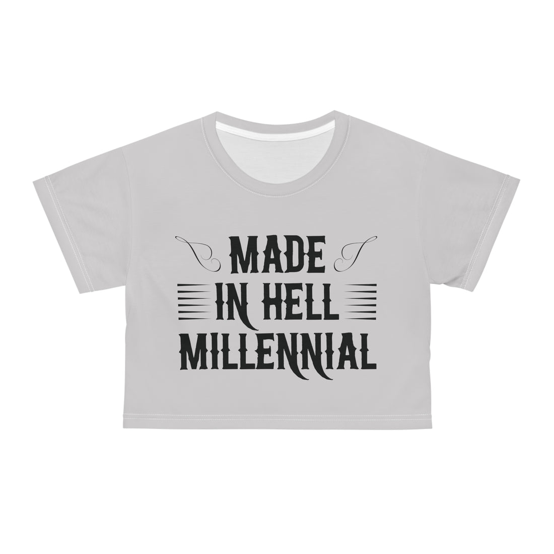 Slate Millennial AOP Crop Tee