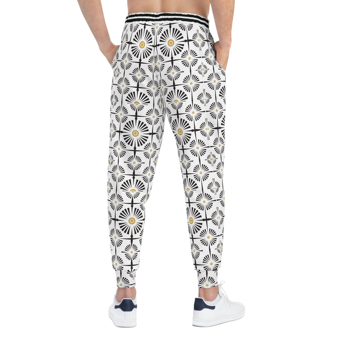 White Wheels & Spokes Print Unisex Joggers