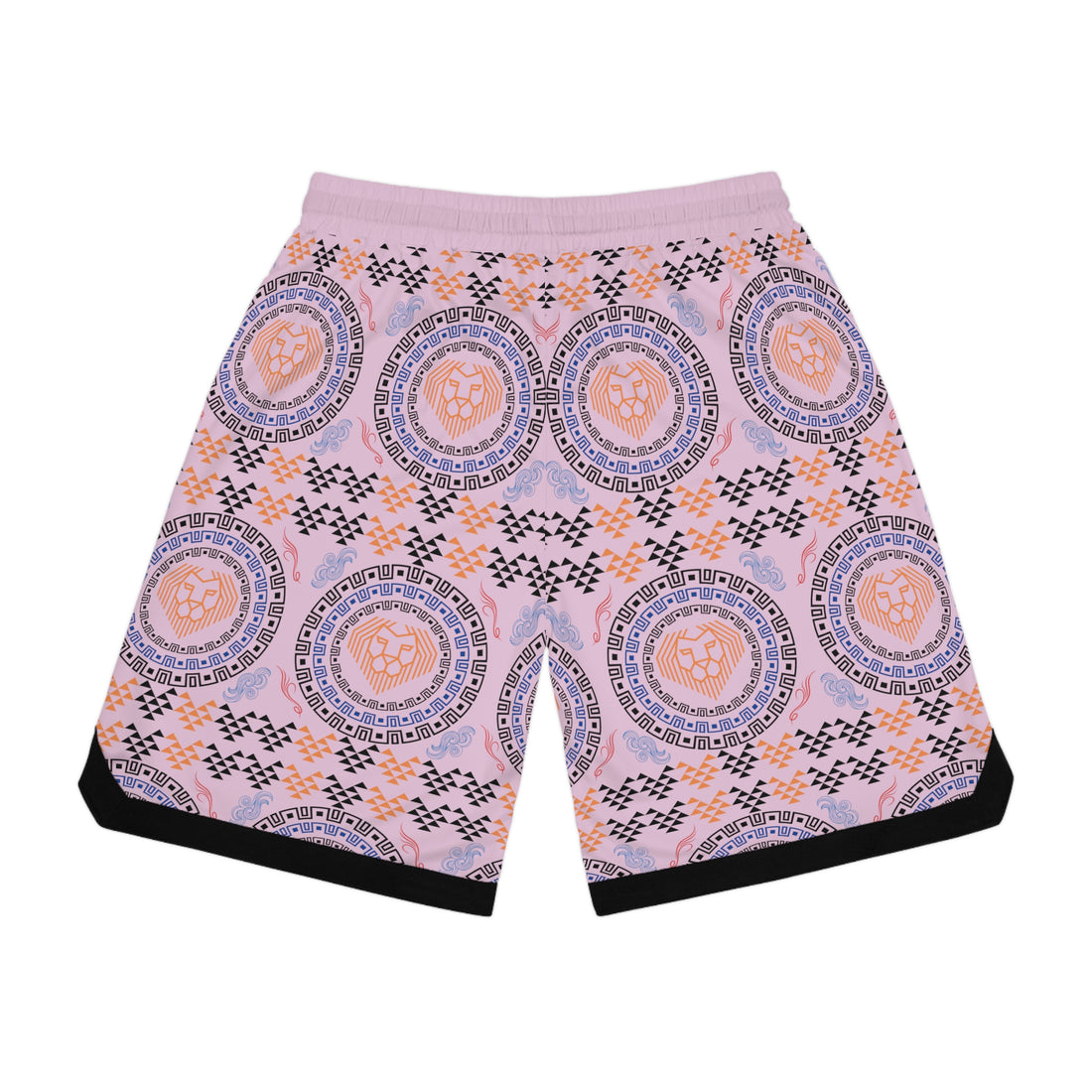 Lilac Lion Head Basketball Rib Shorts (AOP)