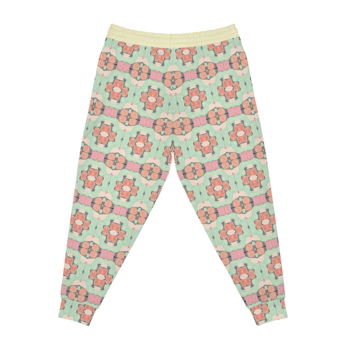 Cream Geometric Print Unisex Joggers