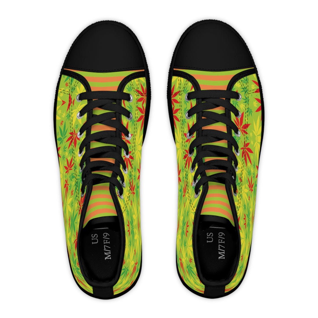 Green Tropical Rasta Toned Women's High Top Sneakers