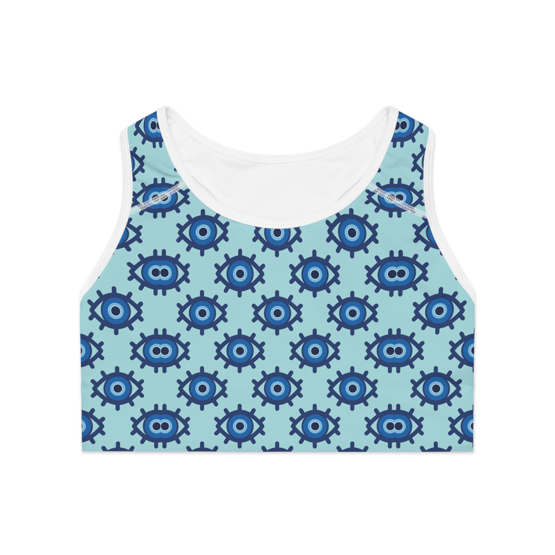 Icy Blue Evil Eye (AOP) Sports Bra