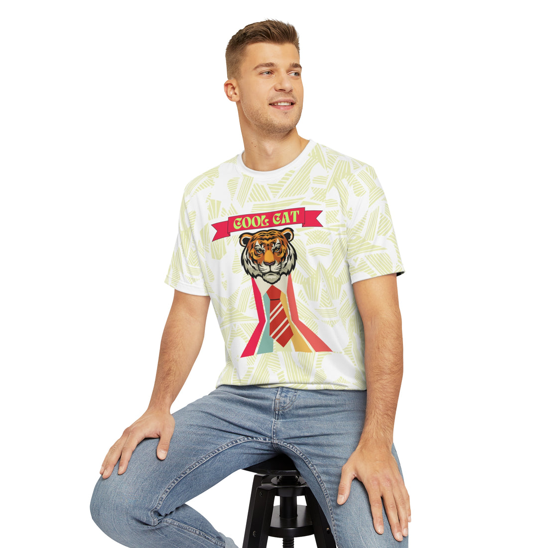 Cool Cat Men's Polyester Tee (AOP)