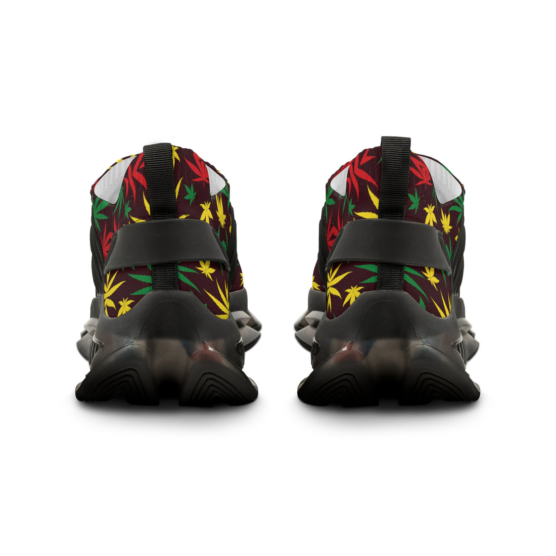 Brown Tropical Rasta Toned Men's Mesh Knit Sneakers