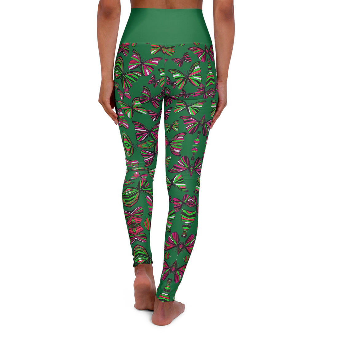 Emerald Butterfly Kaleidoscope Yoga Leggings