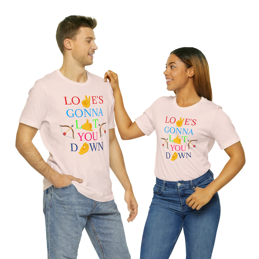 Unisex Love Down Typography Jersey Tee