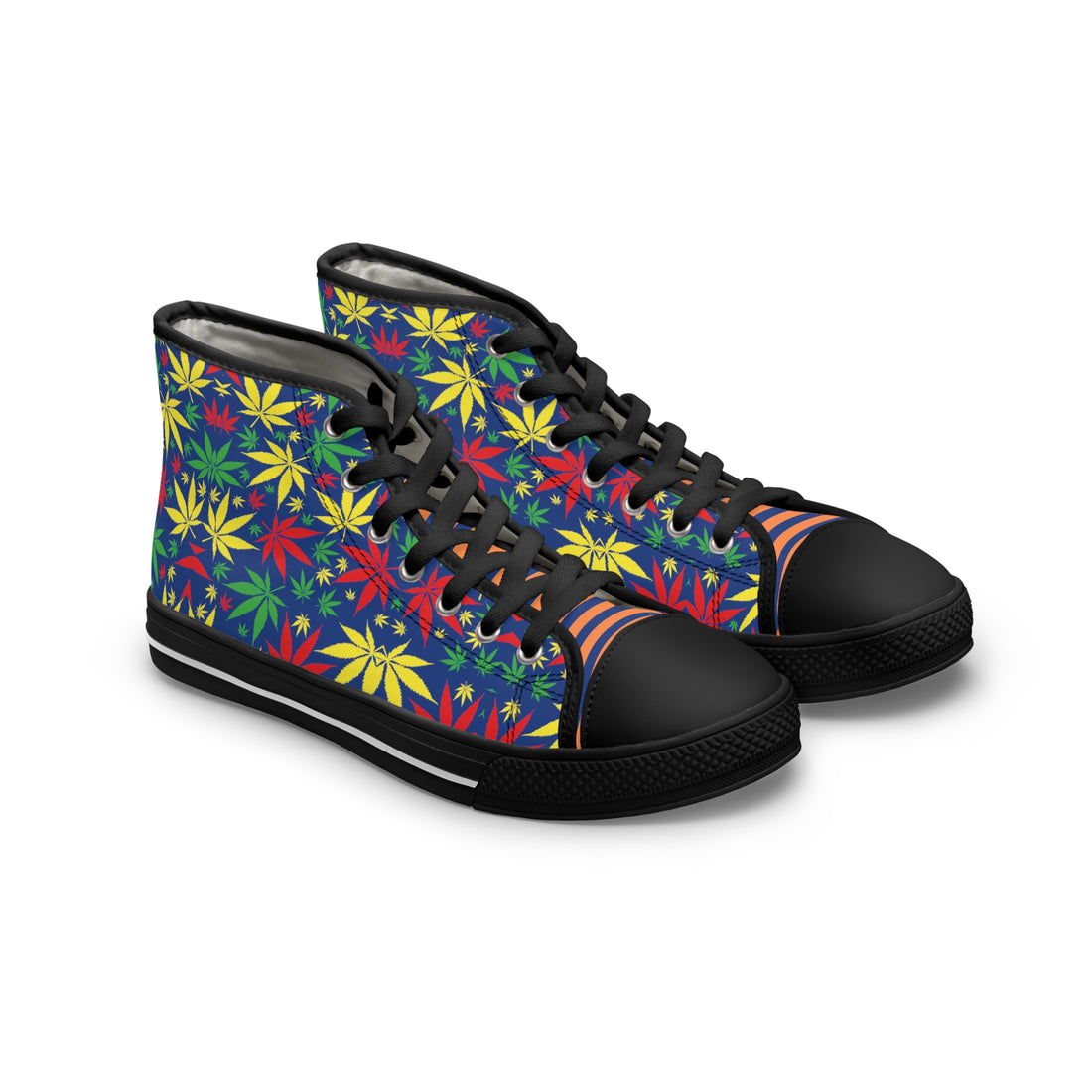 Blue Tropical Rasta Toned Women's High Top Sneakers