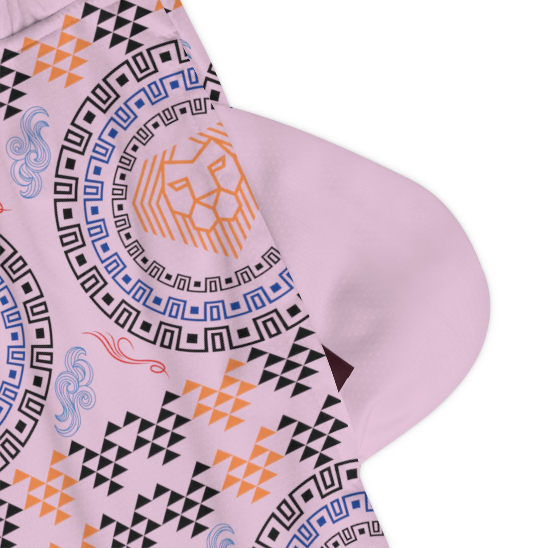 Lilac Lion Head Basketball Rib Shorts (AOP)