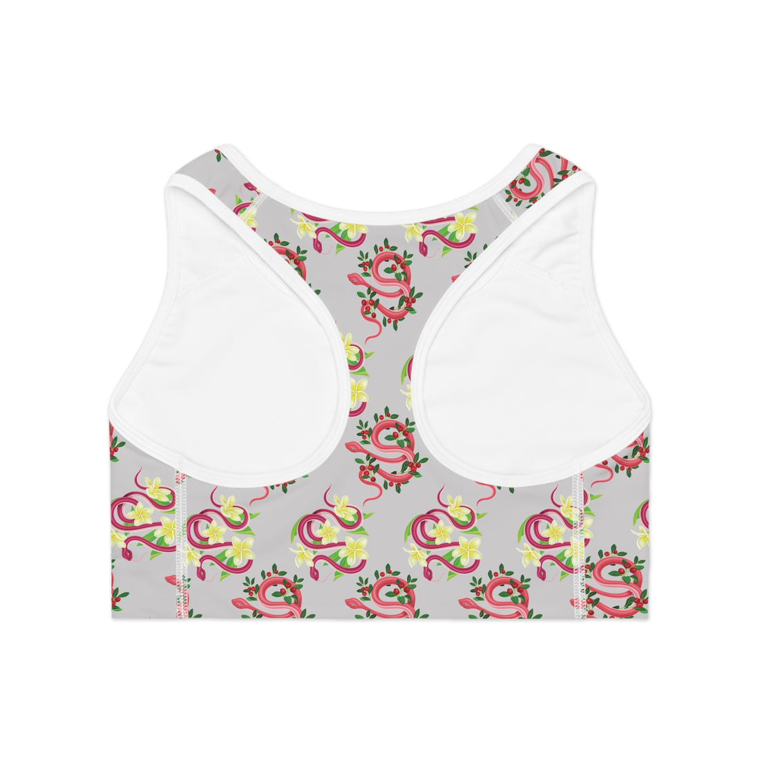 Slate Snake Print (AOP) Racerback Sports Bra