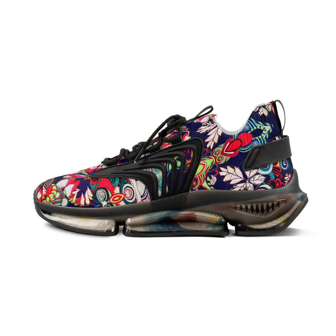 Ink Floral Pop OTT Men's Mesh Knit Sneakers