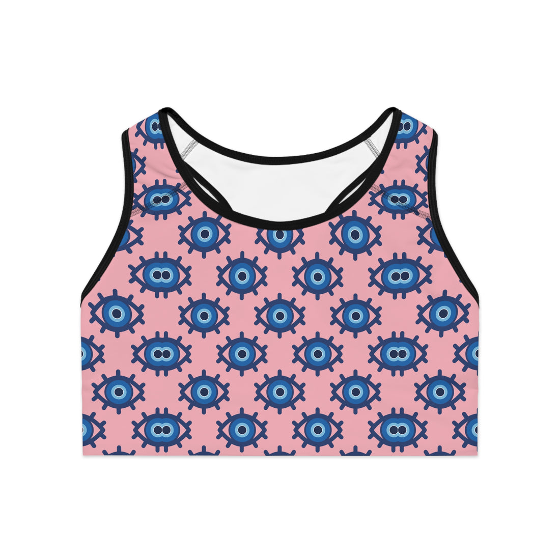 Blush Evil Eye (AOP) Sports Bra