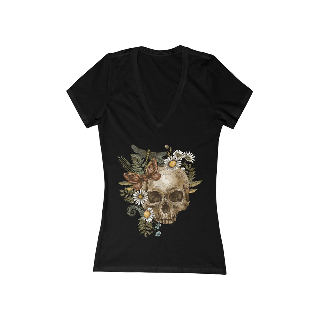 Women's Jersey Skull V-Neck Tee
