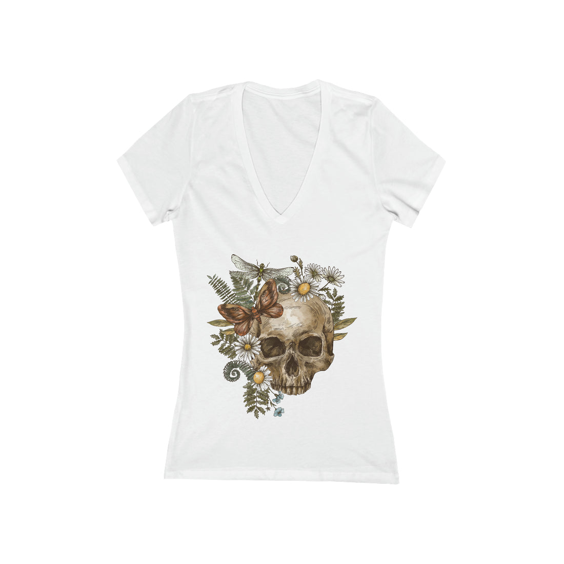Women's Jersey Skull V-Neck Tee