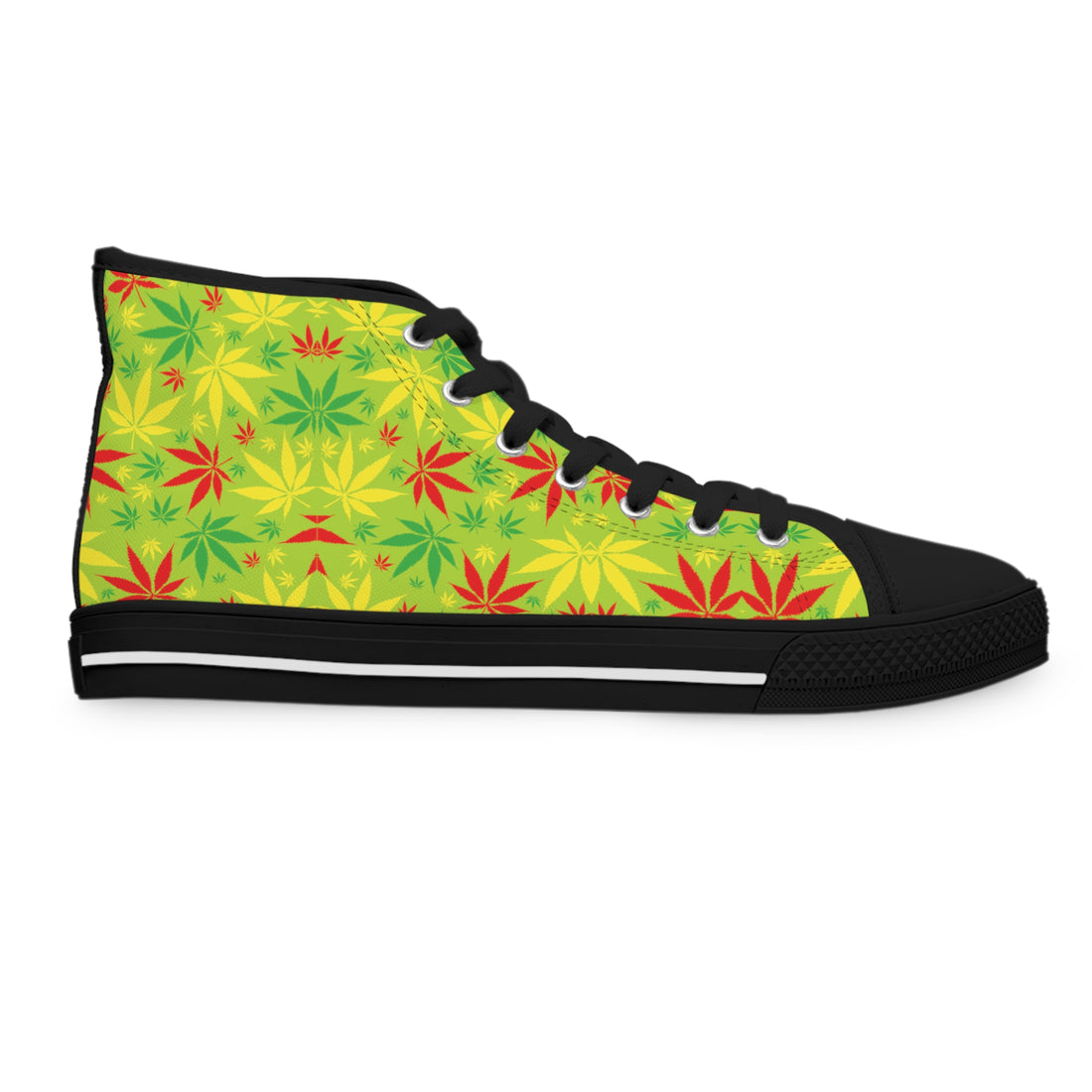 Green Tropical Rasta Toned Women's High Top Sneakers