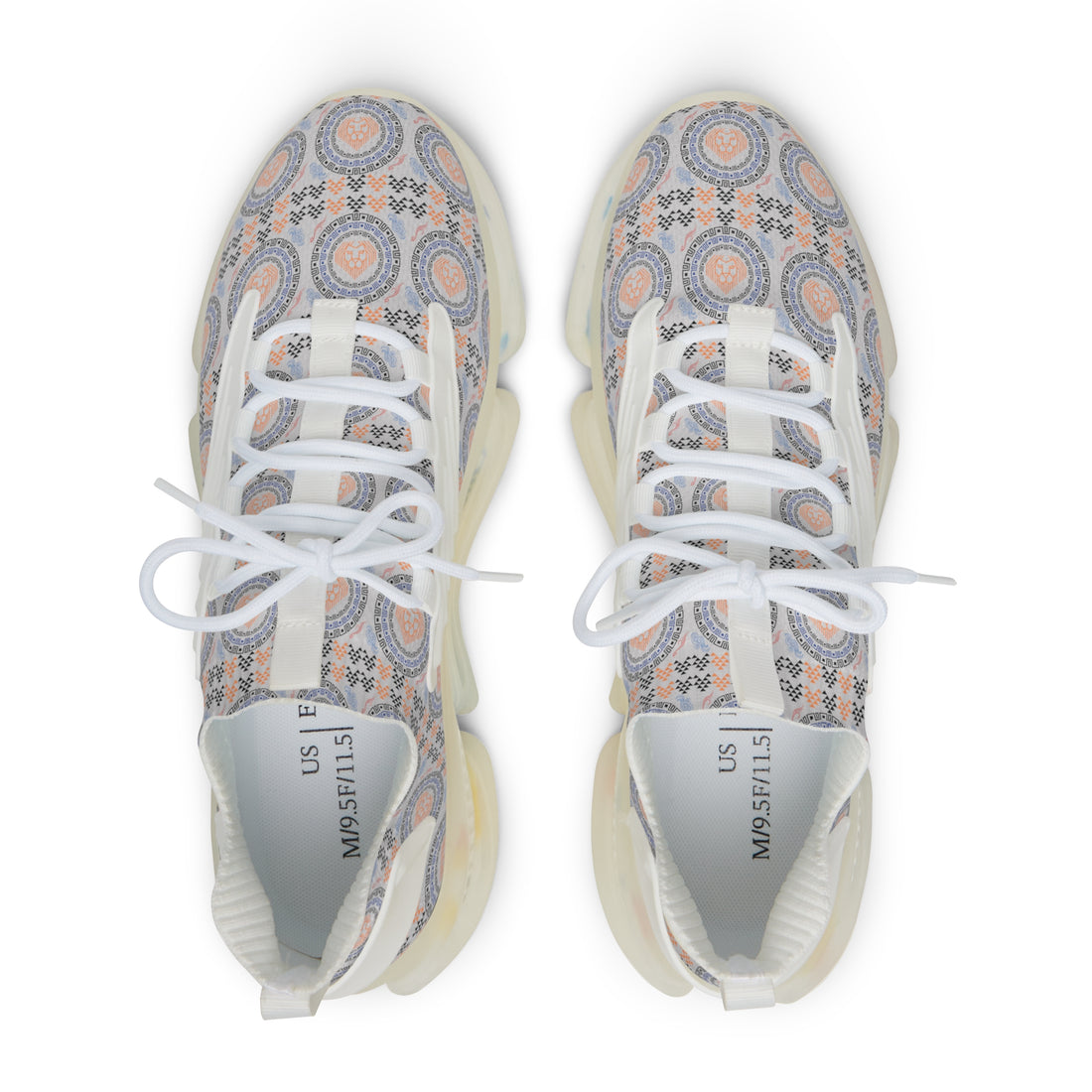 Slate Geo Lion Head Men's Mesh Knit Sneakers