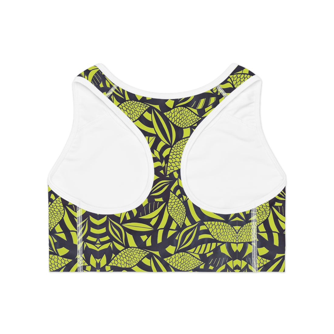 Lime Tropical Minimalist Racerback (AOP) Sports Bra