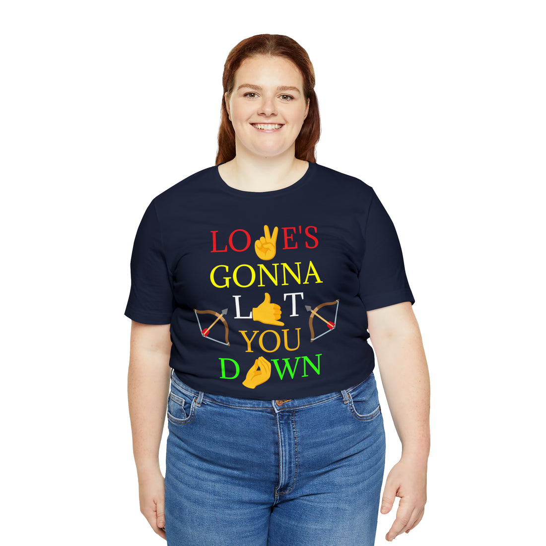 Unisex Love Down Typography Jersey Tee