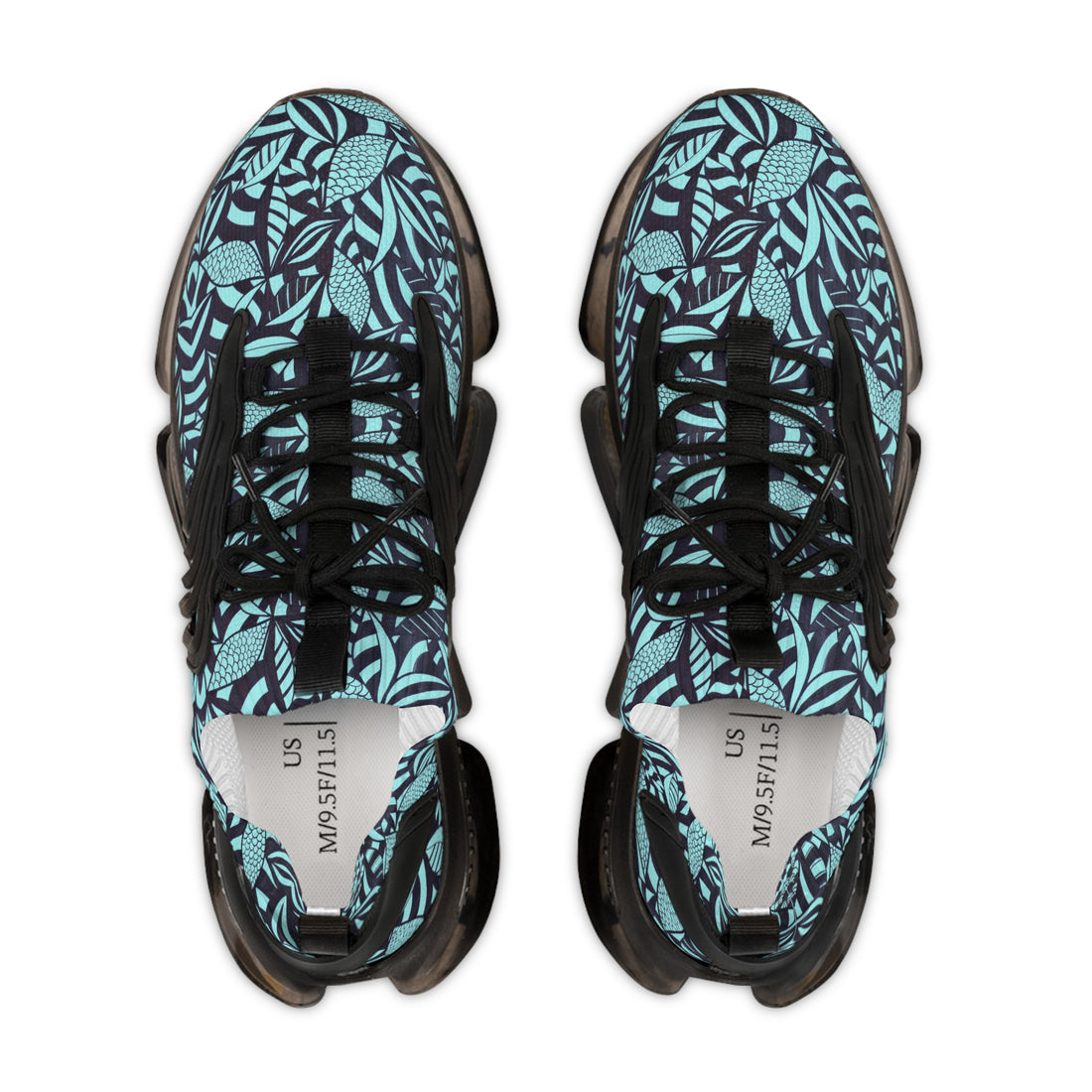 Icy Blue Tropical Minimalist OTT Men's Mesh Knit Sneakers