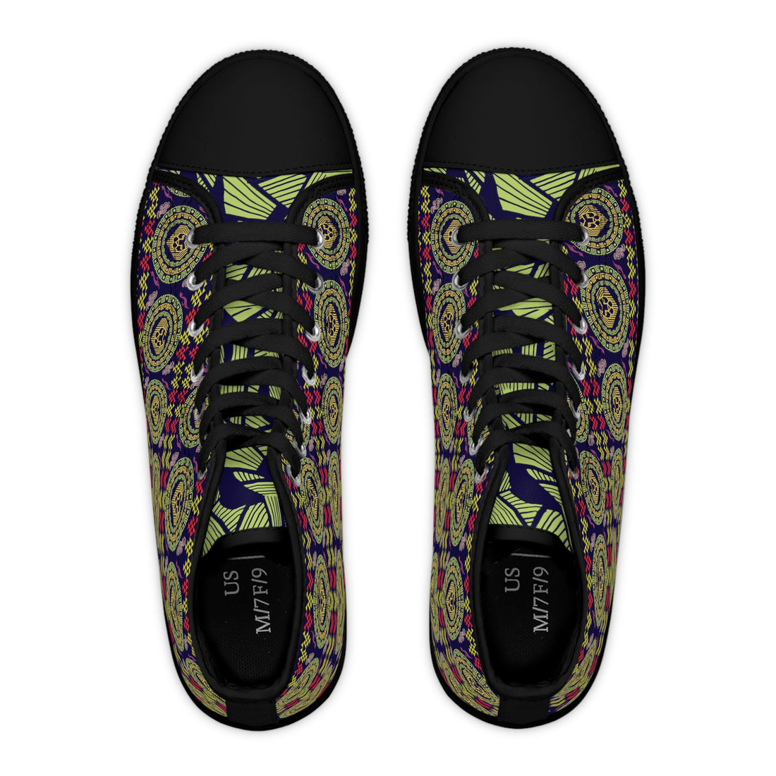 Ink Geo Lion Head Women's High Top Sneakers