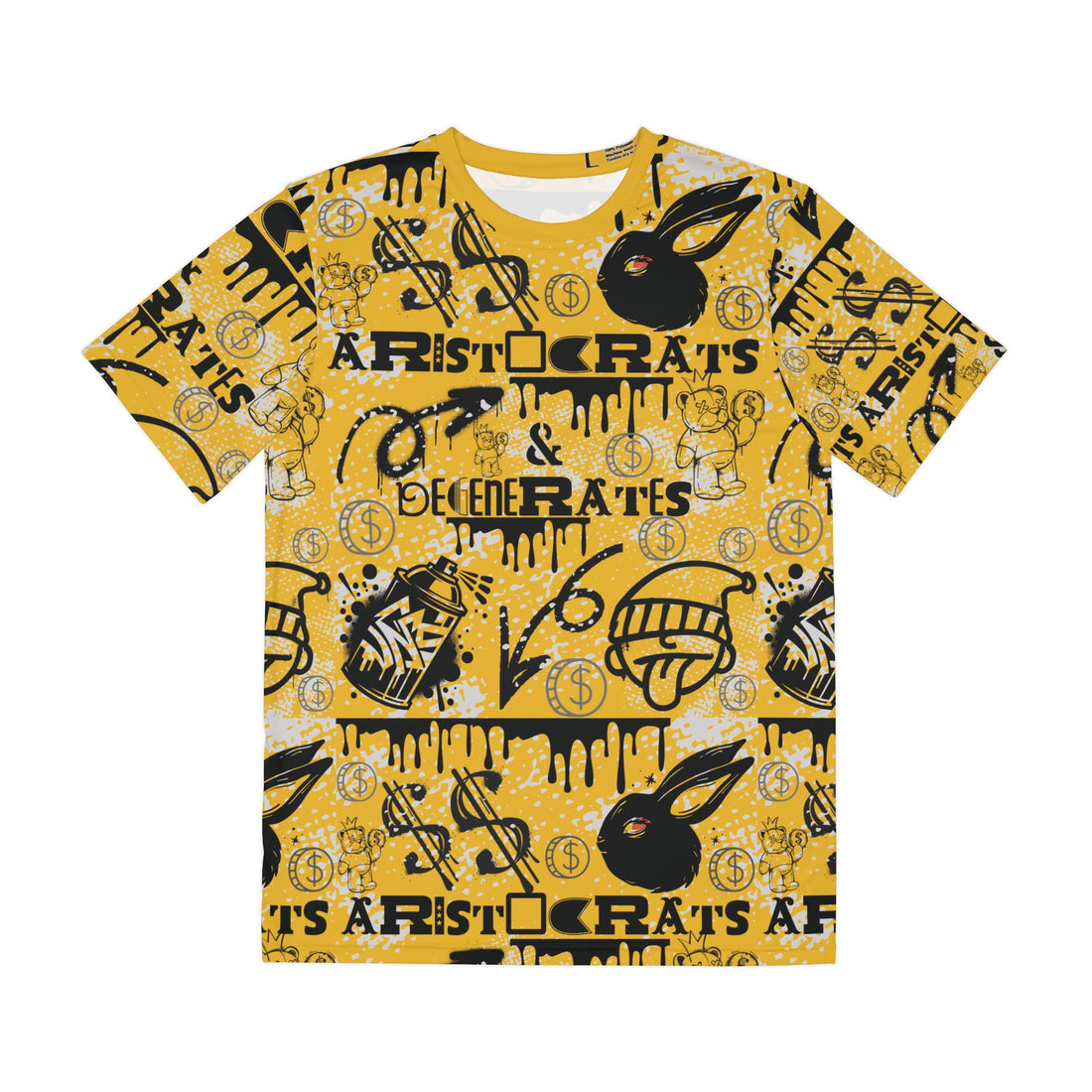 Yellow Graphic Polar Men's Polyester Tee (AOP)