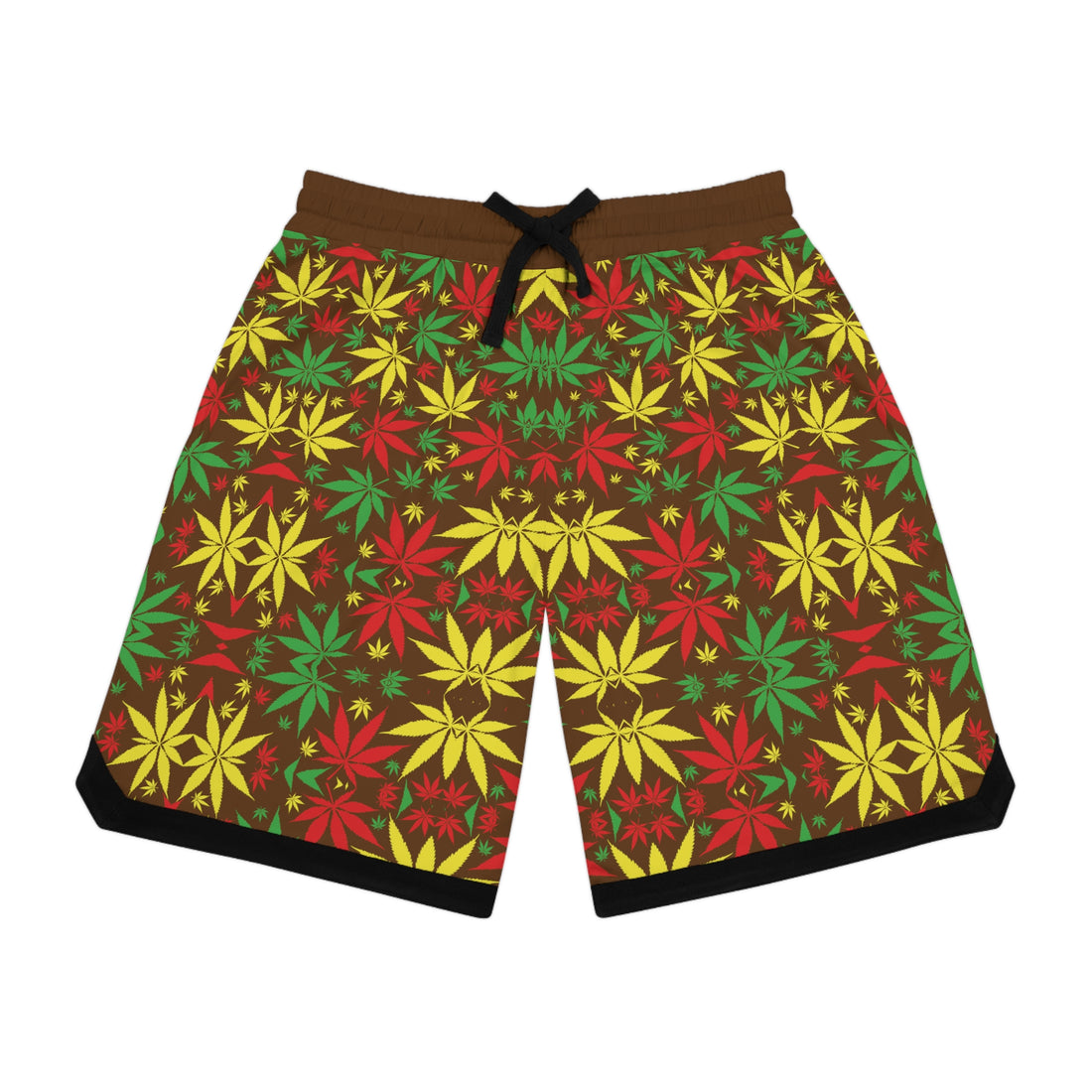 Brown Rasta Toned  Basketball Rib Shorts (AOP)