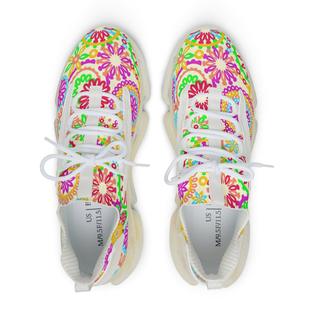 lemon psychedelic multi colour print print men's mesh knit sneakers