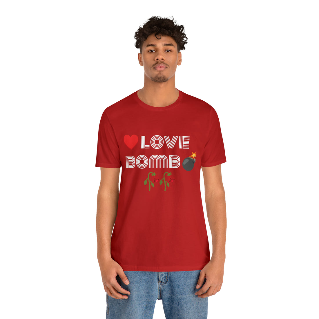 Unisex Love Bomb Typography Jersey Tee