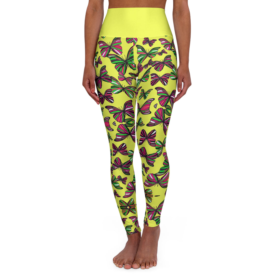Canary Butterfly Kaleidoscope Yoga Leggings