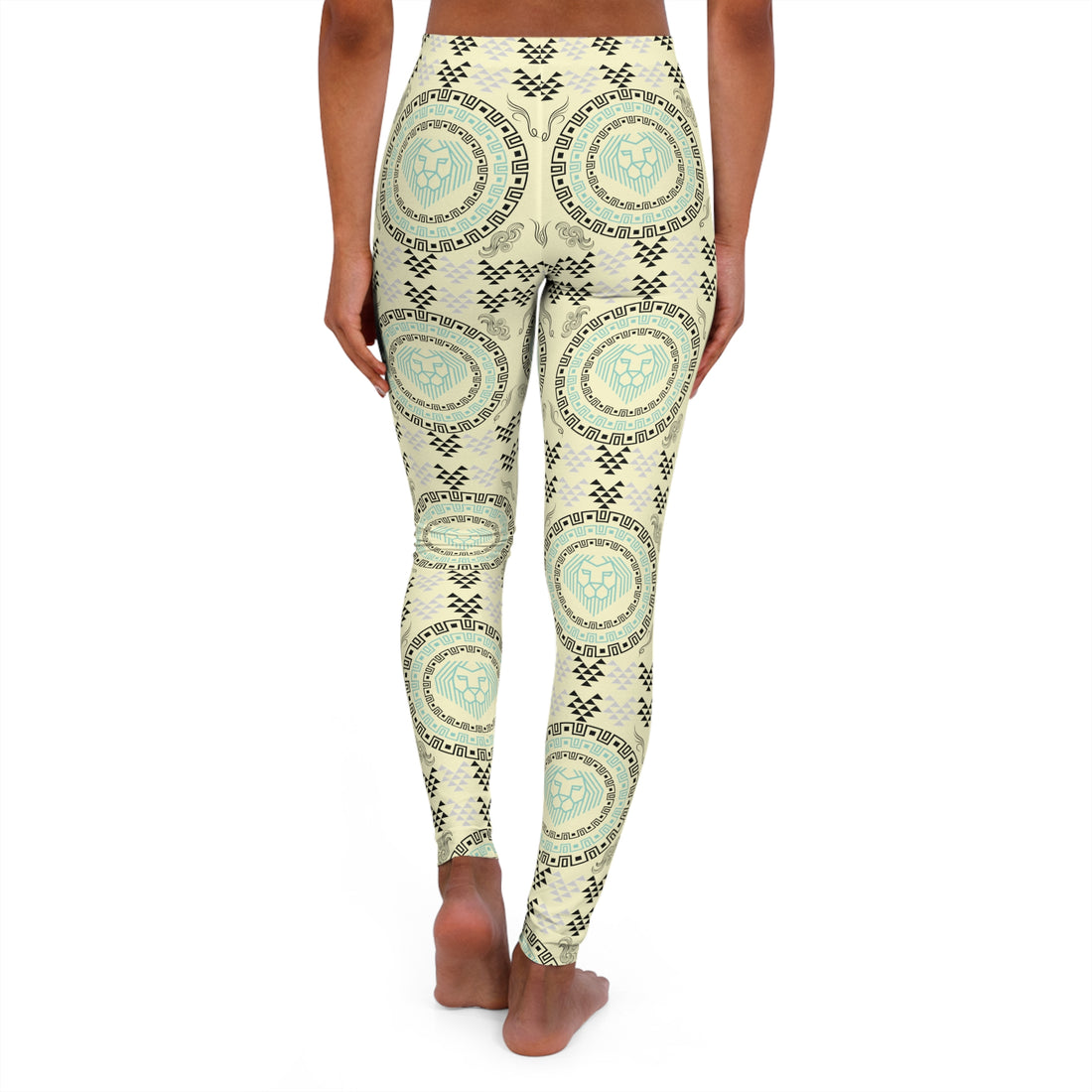Cream Lion Head Racerback Sports Bra & Spandex Legging Bundle