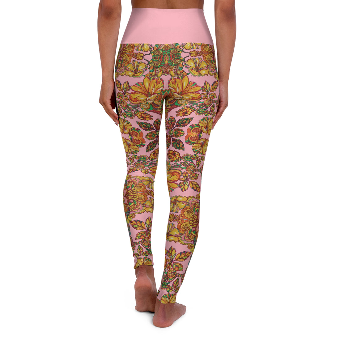 Blush Artsy Floral Racer Back Sports Bra & Yoga Leggings Bundle