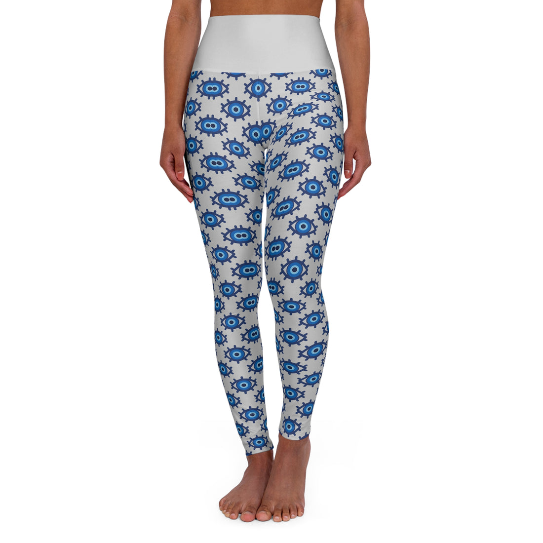 Slate Evil Eye Print Racer Back Sports Bra & Yoga Leggings Bundle