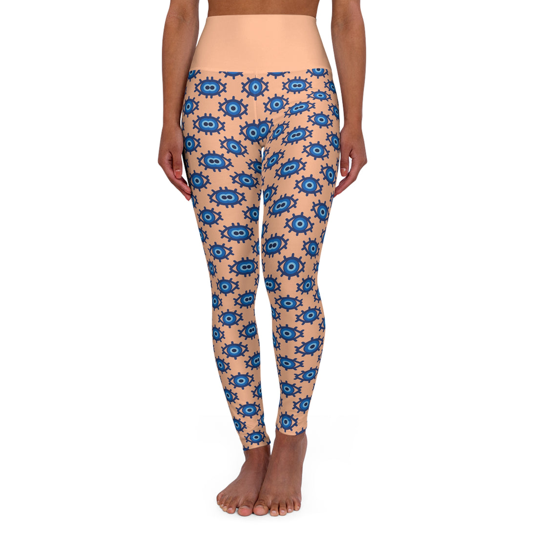 Peach Fuzz Evil Eye Racer Back Sports Bra & Yoga Leggings Bundle