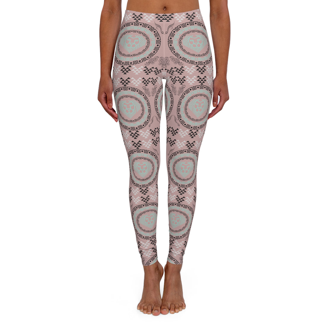 Taupe Lion Head Racerback Sports Bra & Spandex Legging Bundle